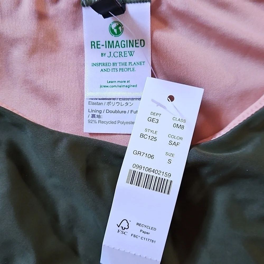 J Crew Green Bikini Bottom, Brand New With Tags & Liner, Sz S